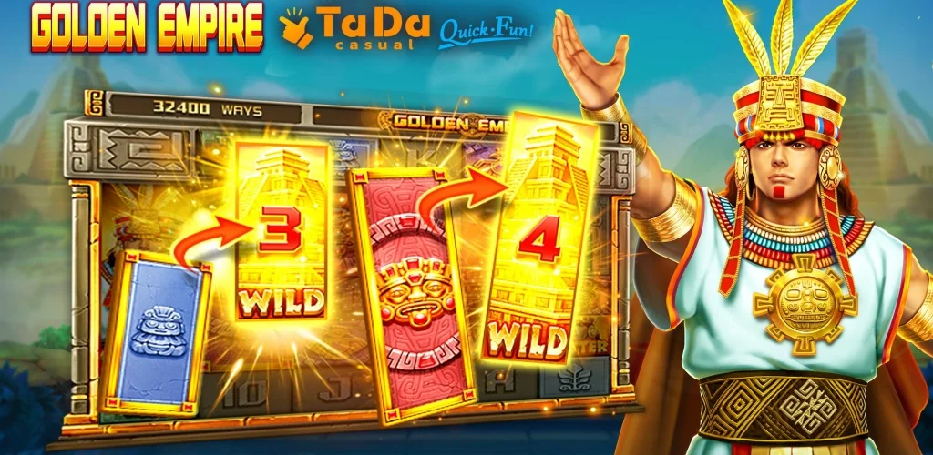 Golden Empire Slot Megaways-Style Reel Grid and Golden Frames