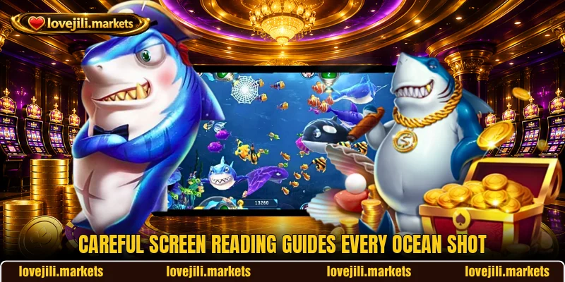 Careful screen reading guides every ocean shot Careful screen reading guides every ocean shot