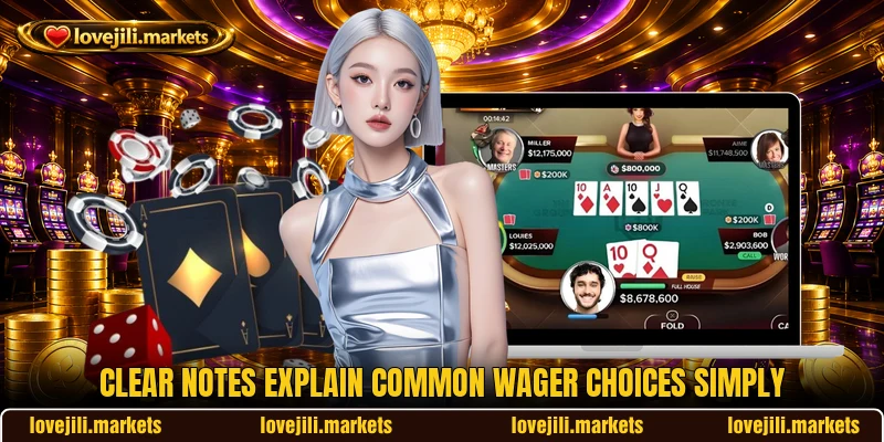 Clear notes explain common wager choices simply