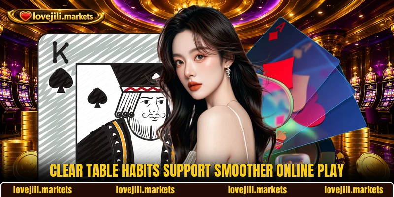 Clear table habits support smoother online play Clear table habits support smoother online play