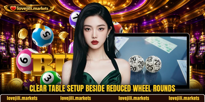 Clear table setup beside Reduced Wheel rounds Clear table setup beside Reduced Wheel rounds