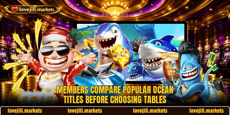 Members compare popular ocean titles before choosing tables Members compare popular ocean titles before choosing tables