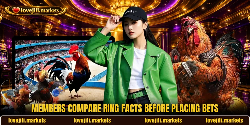 Members compare ring facts before placing bets Members compare ring facts before placing bets