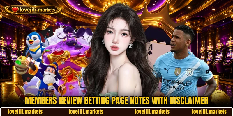 Members review betting page notes with disclaimer Members review betting page notes with disclaimer