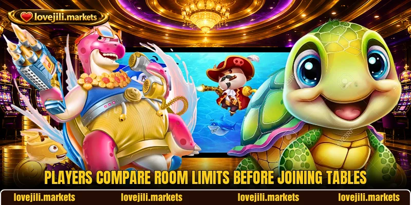 Players compare room limits before joining tables Players compare room limits before joining tables