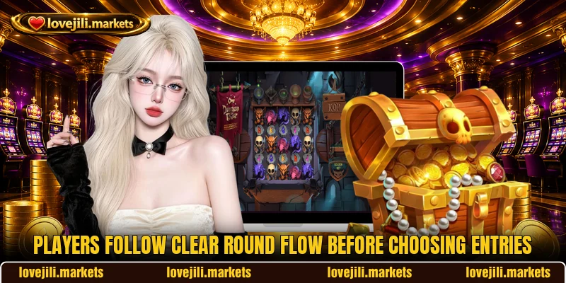 Players follow clear round flow before choosing entries Players follow clear round flow before choosing entries