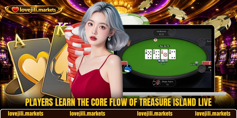 Players learn the core flow of Treasure Island Live