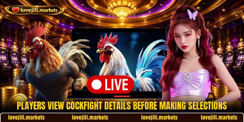 Players view cockfight details before making selections Players view cockfight details before making selections
