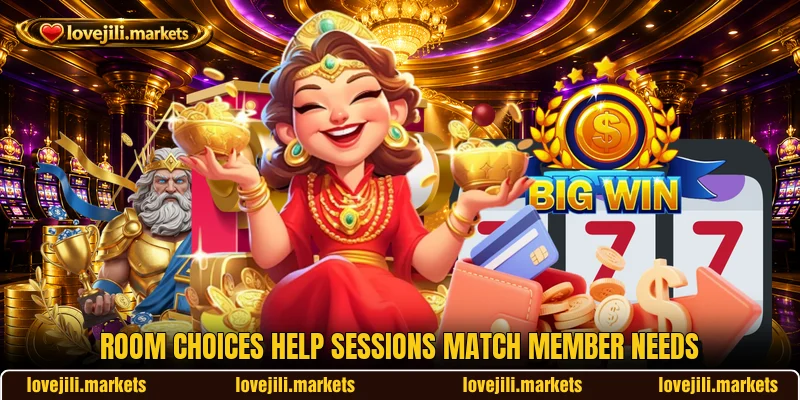 Room choices help sessions match member needs Room choices help sessions match member needs