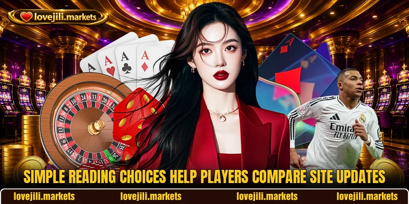 Simple reading choices help players compare site updates Simple reading choices help players compare site updates