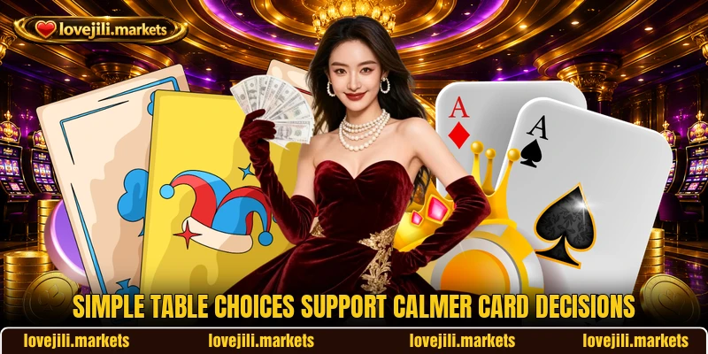 Simple table choices support calmer card decisions