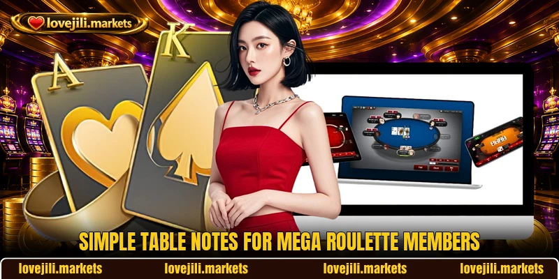 Simple table notes for Mega Roulette members Simple table notes for Mega Roulette members