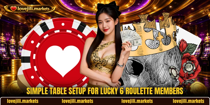 Simple table setup for Lucky 6 Roulette members Simple table setup for Lucky 6 Roulette members